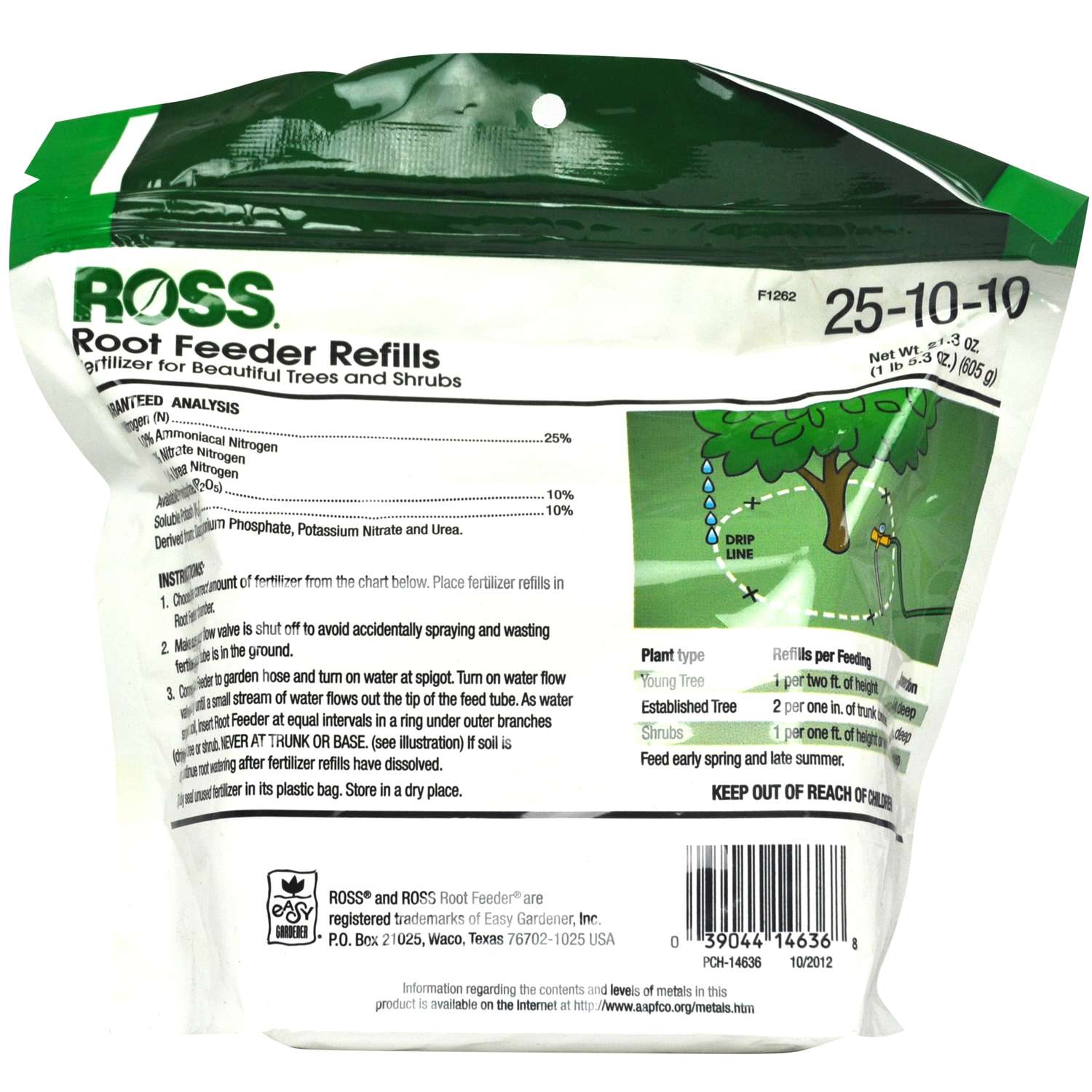  Ross Acid-Loving Plants 25-10-10 Root Feeder Fertilizer Refills 36 Ct