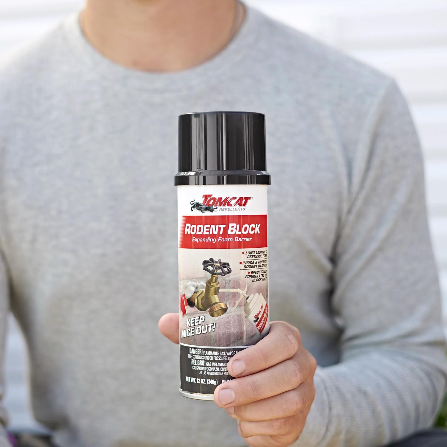  Tomcat Rodent Block Toxic Bitrex Pest Control Foam For Mice 12 Oz
