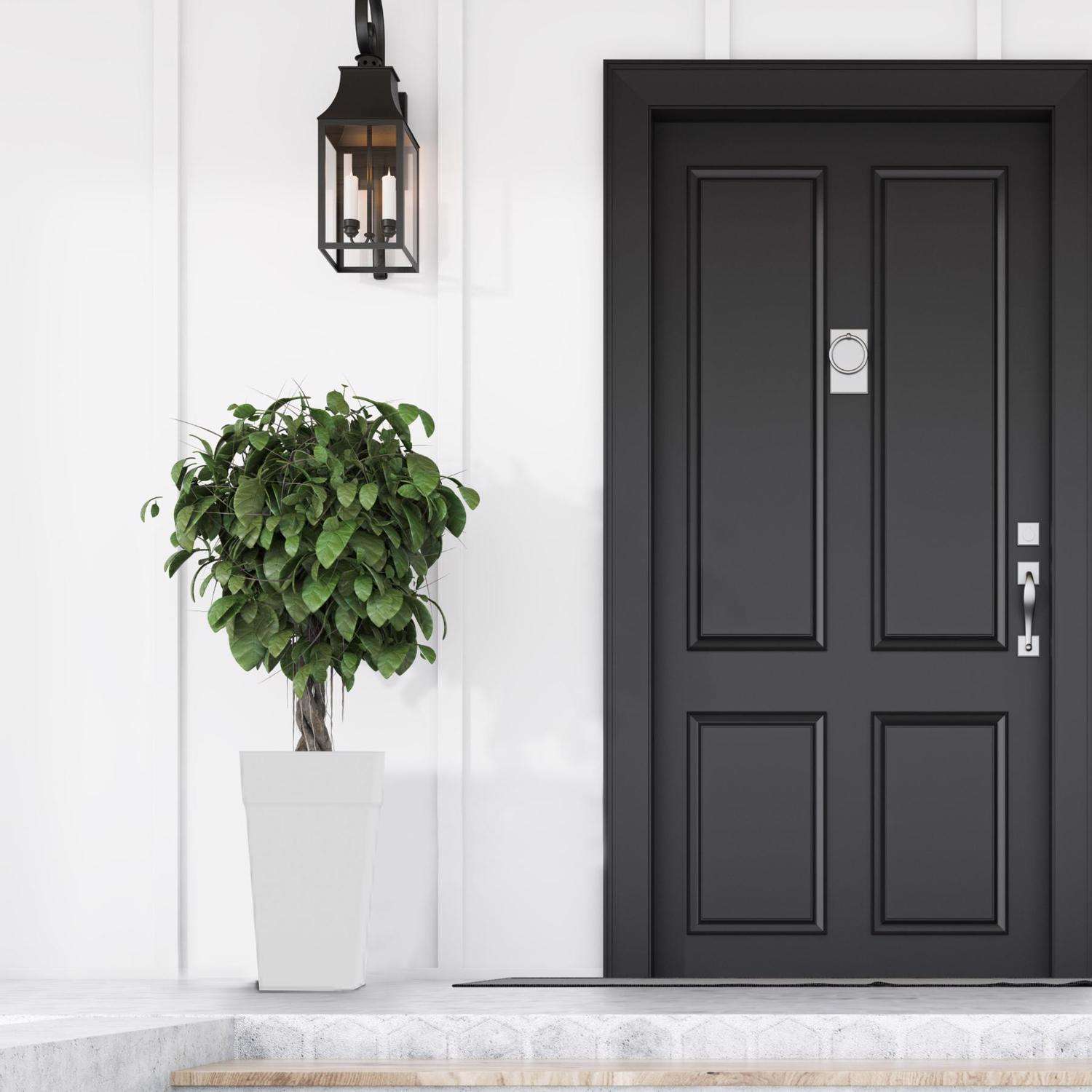  Bloem Finley 25 In. H X 14.65 In. W X 14.65 In. D Resin Tall Tapered Planter Casper White