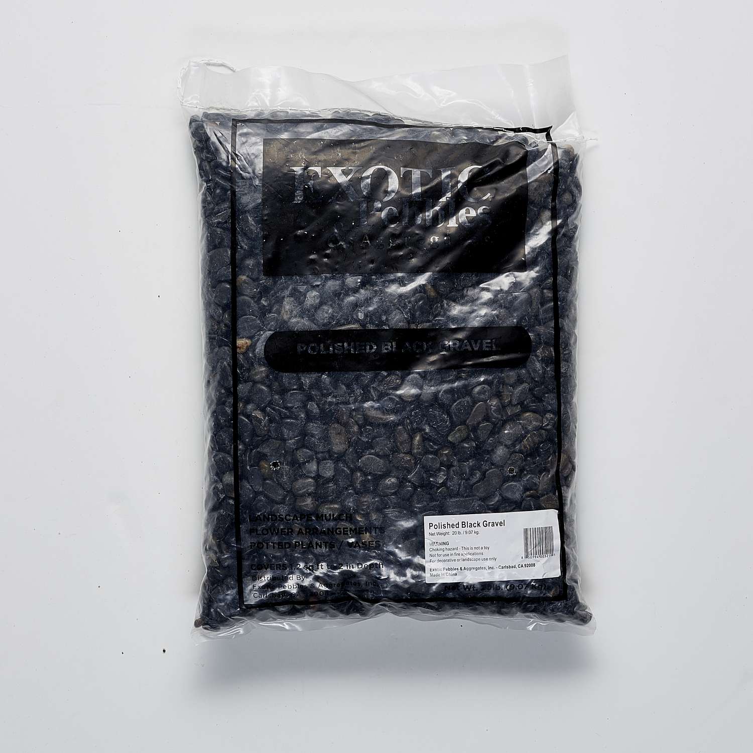  Exotic Pebbles & Aggregates Black Decorative Gravel 20 Lb