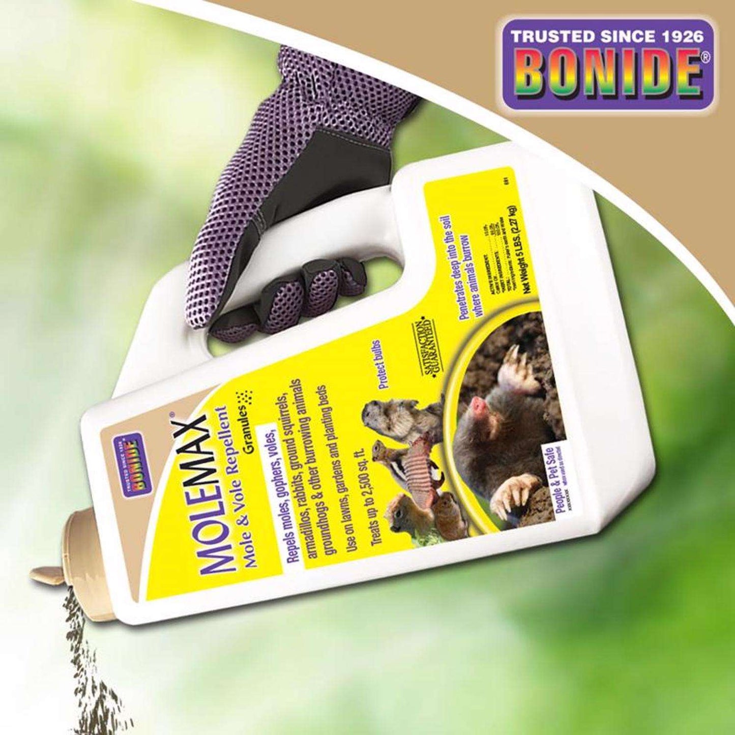  Bonide MoleMax Animal Repellent Granules For Moles And Voles 5 Lb