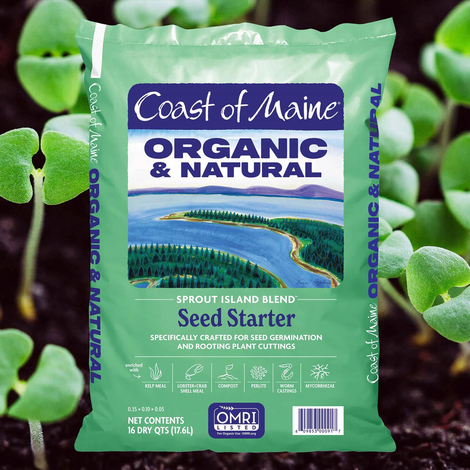  Coast Of Maine Sprout Island Organic Flower And Vegetable Seed Starting Mix 16 Qt