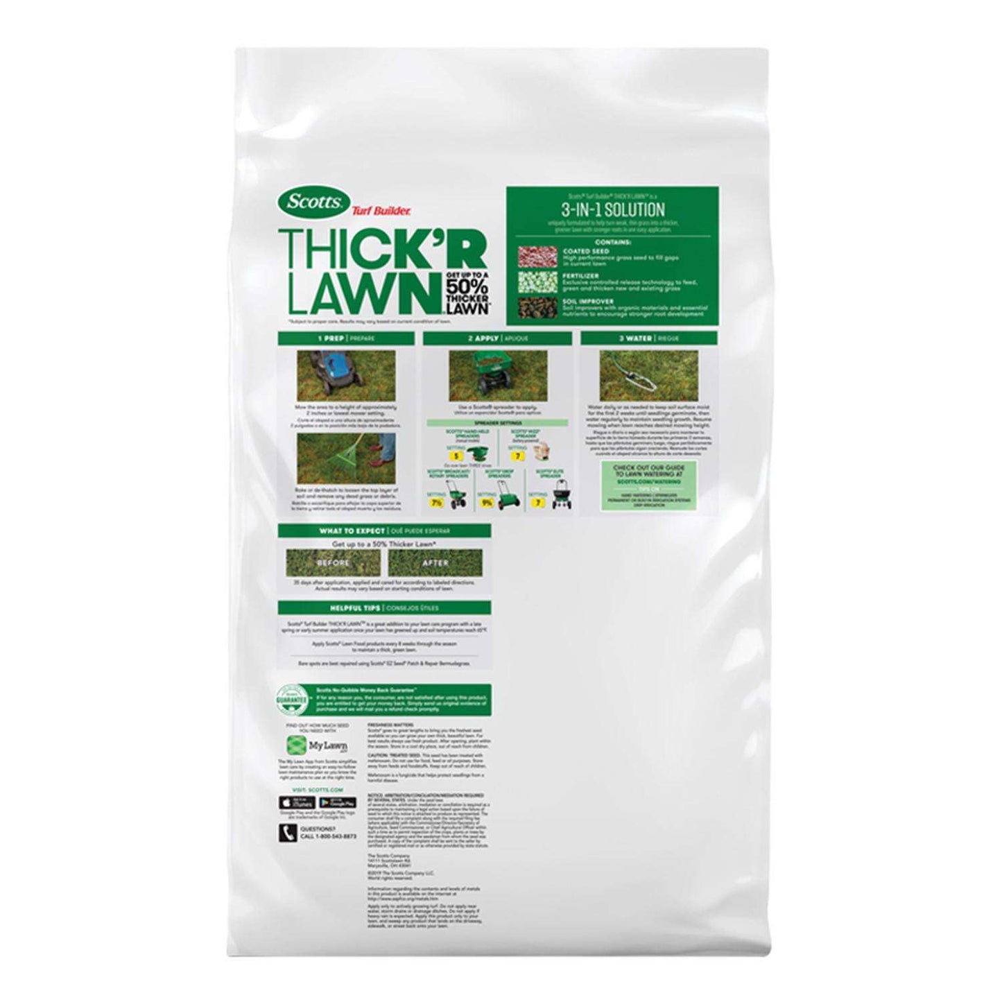  Scotts Turf Builder ThickR Bermuda Grass Sun Or Shade Grass Seed And Fertilizer 12 Lb