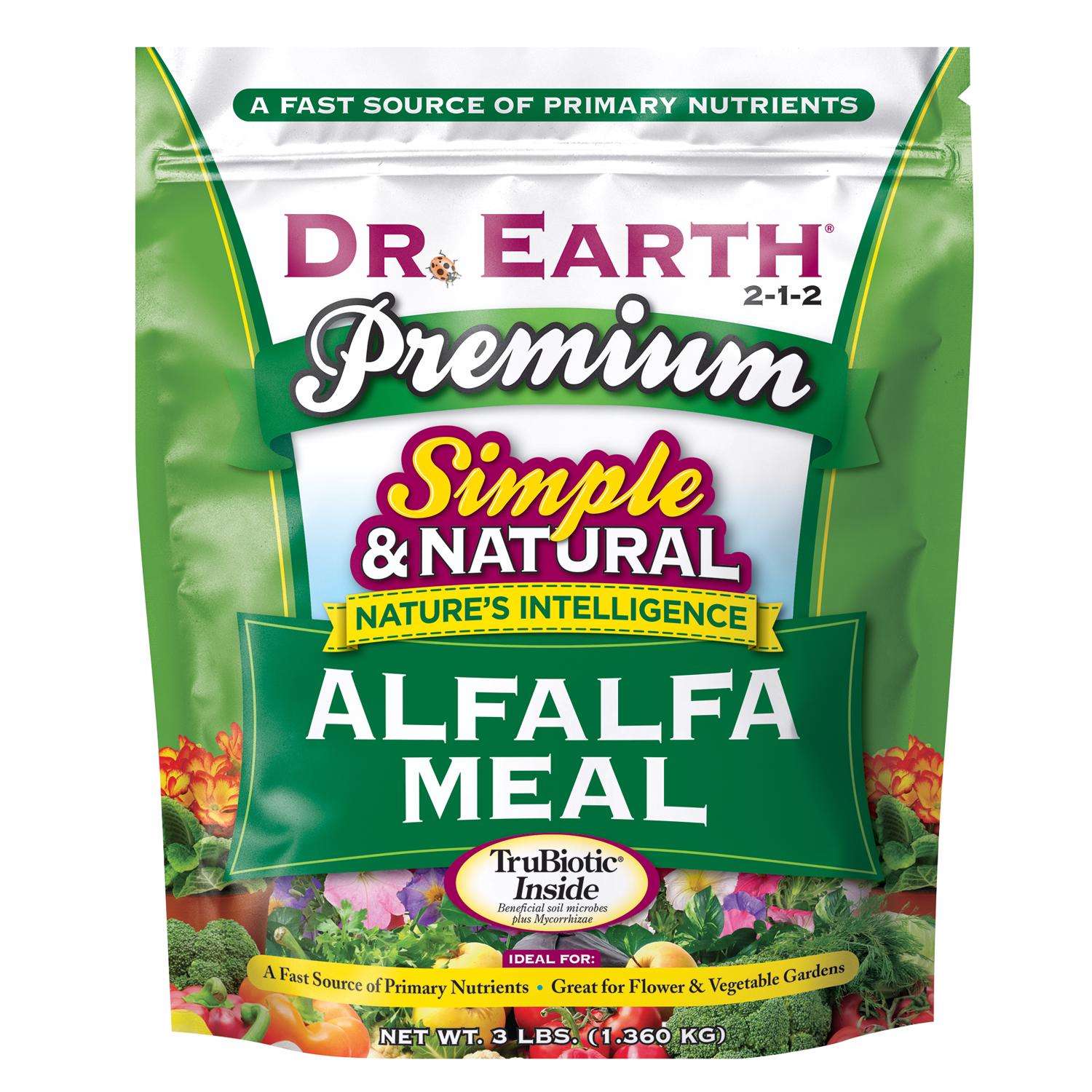  Dr. Earth Pure & Natural Organic Granules Roses Alfalfa Meal Plant Food 3 Lb