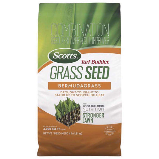  Scotts Turf Builder Bermuda Grass Sun Or Shade Fertilizer/Seed/Soil Improver 4 Lb