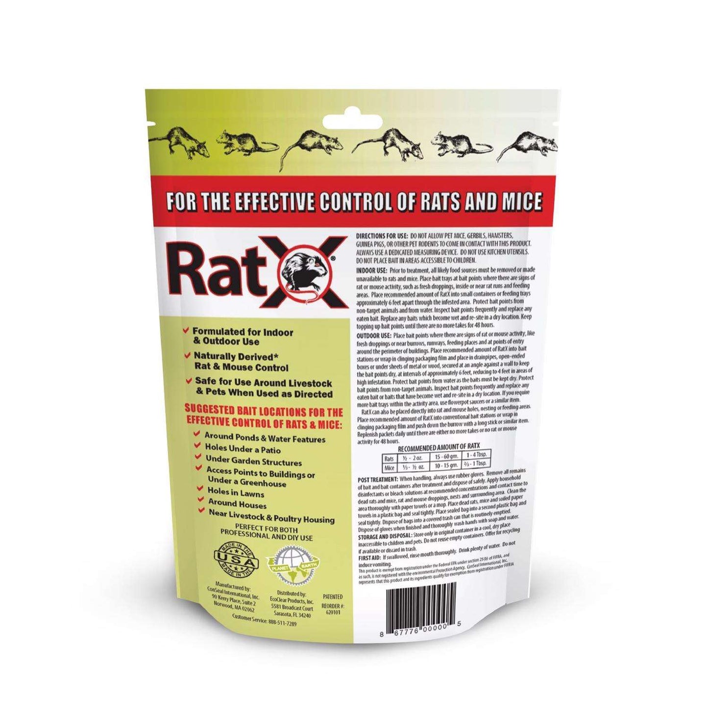  RatX Non-Toxic Bait Pellets For Mice And Rats 1 Lb 1 Pk