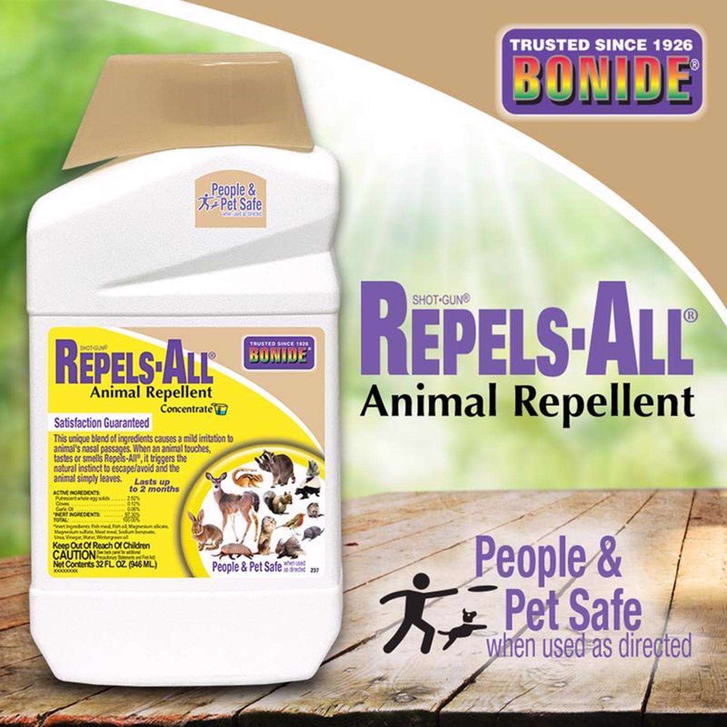  Bonide Repels-All Animal Repellent Concentrate For Most Animal Types 32 Oz