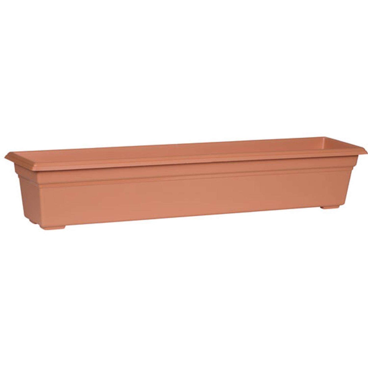  Novelty 6.4 In. H X 36 In. W X 8 In. D Plastic Countryside Flower Box Terracotta