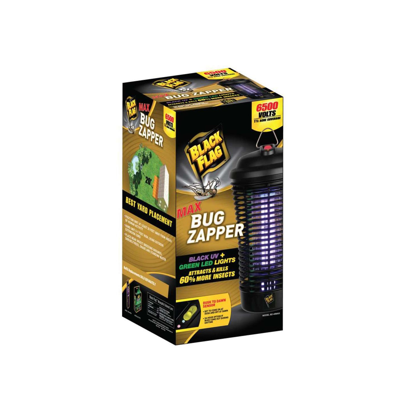  Black Flag Max Outdoor Bug Zapper 1.5 Acre 40 W