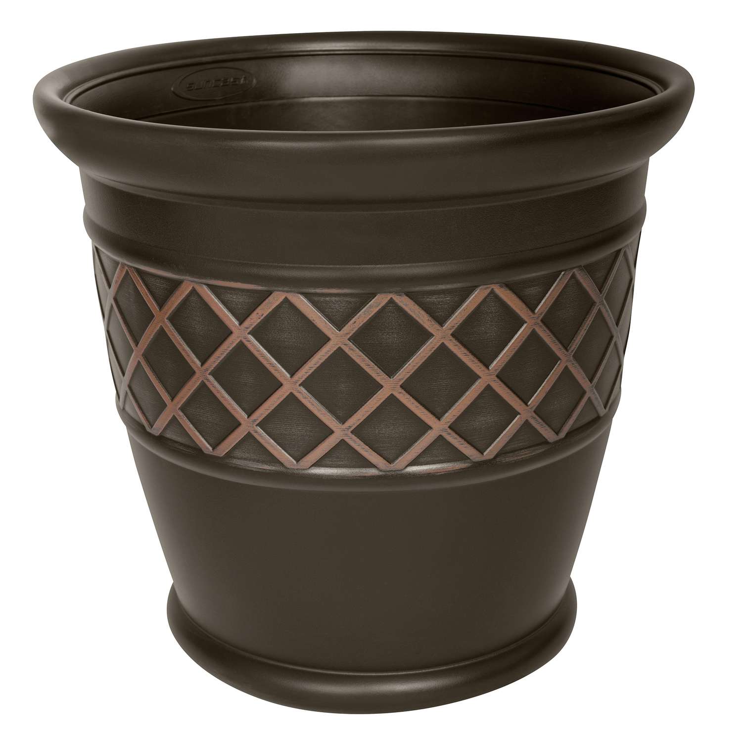  Suncast Atlin 15.75 In. H X 18.313 In. W Resin Planter Bronze