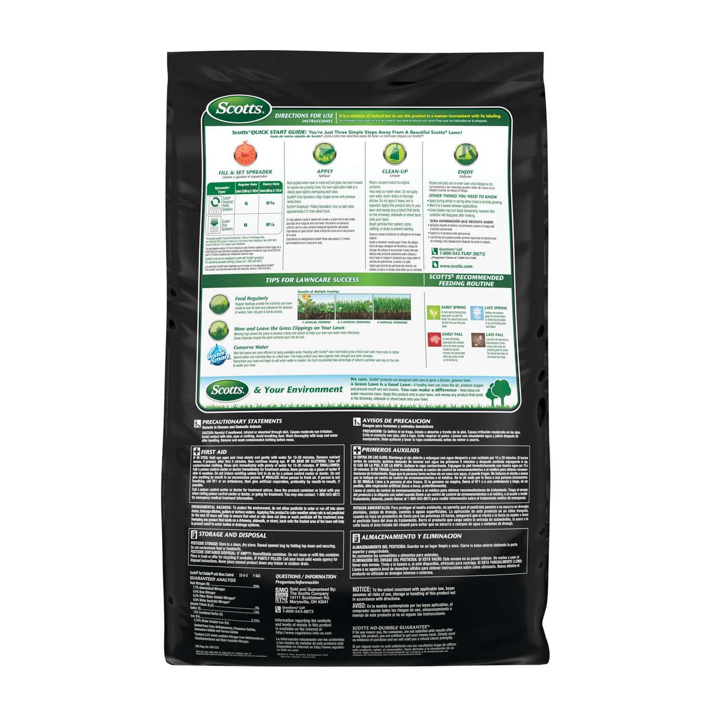  Scotts Turf Builder Moss And Fungus Control Lawn Fertilizer For All Grasses 10000 Sq Ft