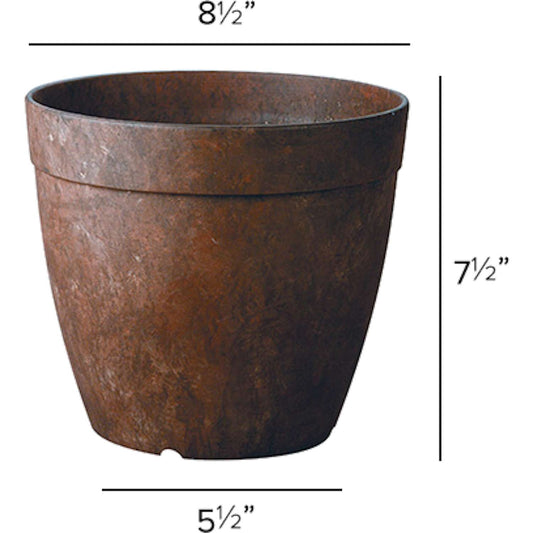  Novelty ArtStone 7.5 In. H X 6.5 In. W X 6.5 In. D X 8 In. D Resin Dolce Planter Rust