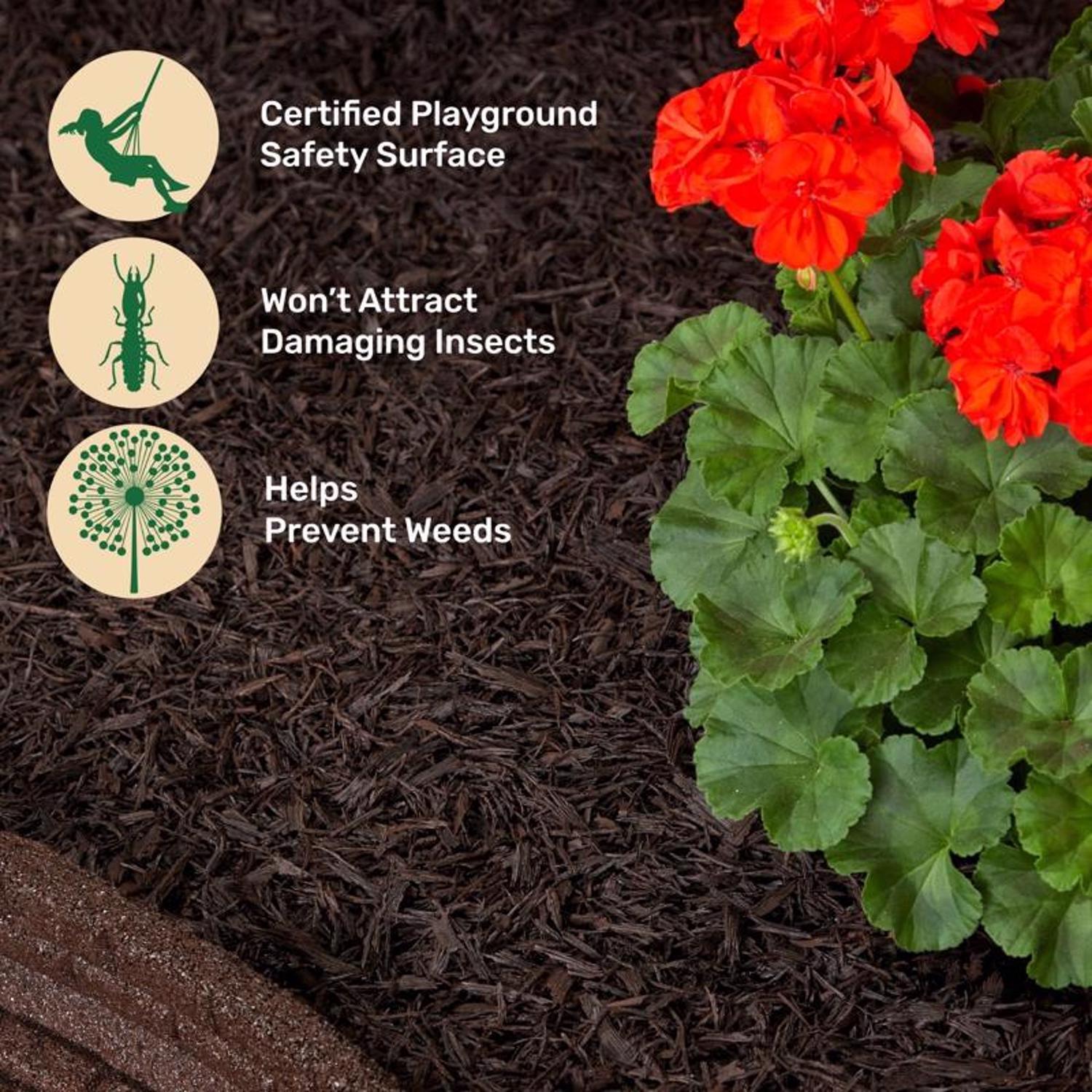  Ground Smart Brown Shredded Rubber Mulch 0.8 Cu Ft