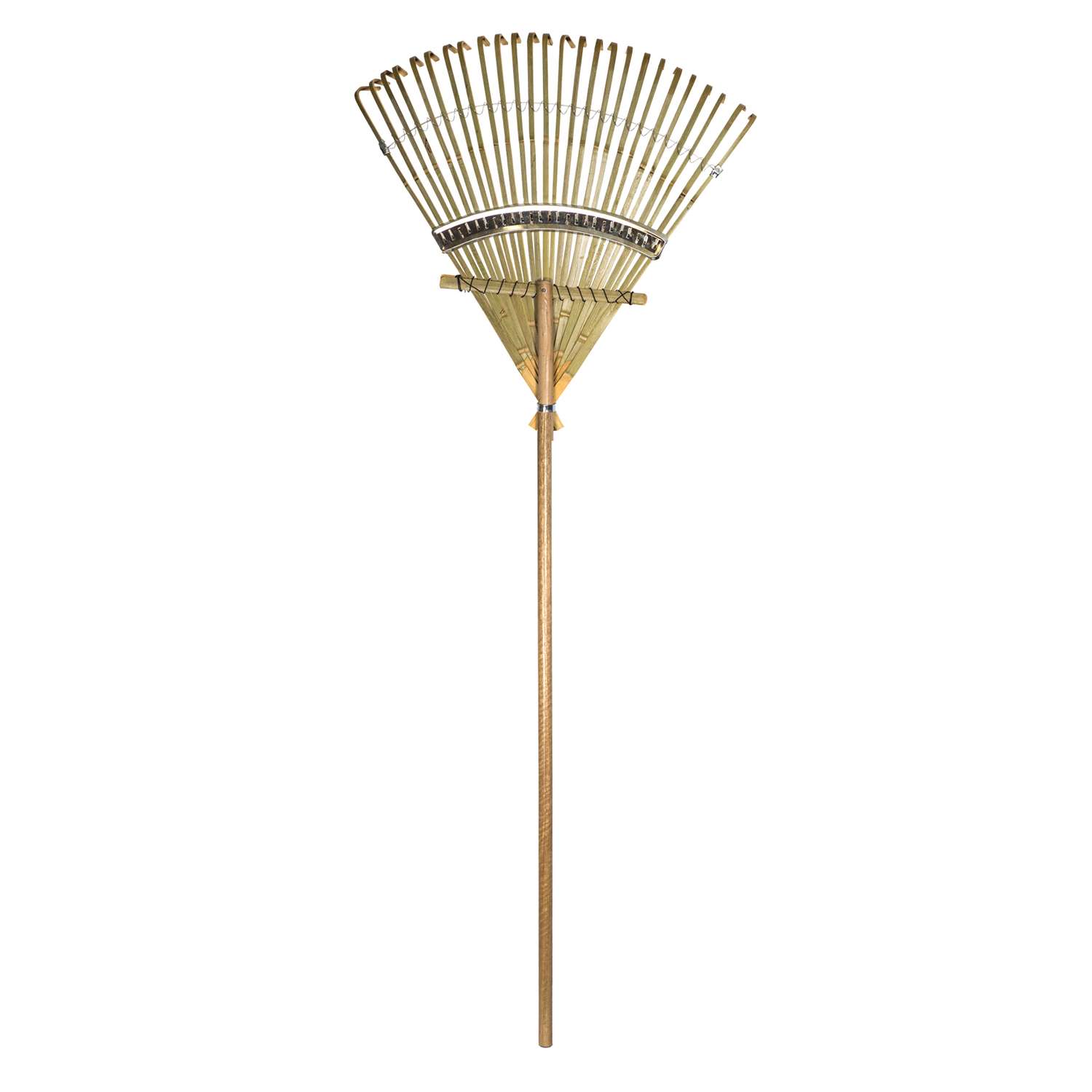  Rugg 61 In. 26 Tine Bamboo Rake Wood Handle