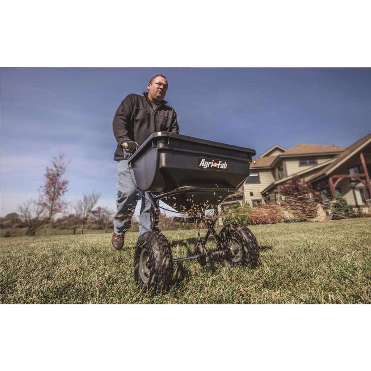  Agri-Fab 10 Ft. W Push Spreader For Fertilizer/Seed 85 Lb