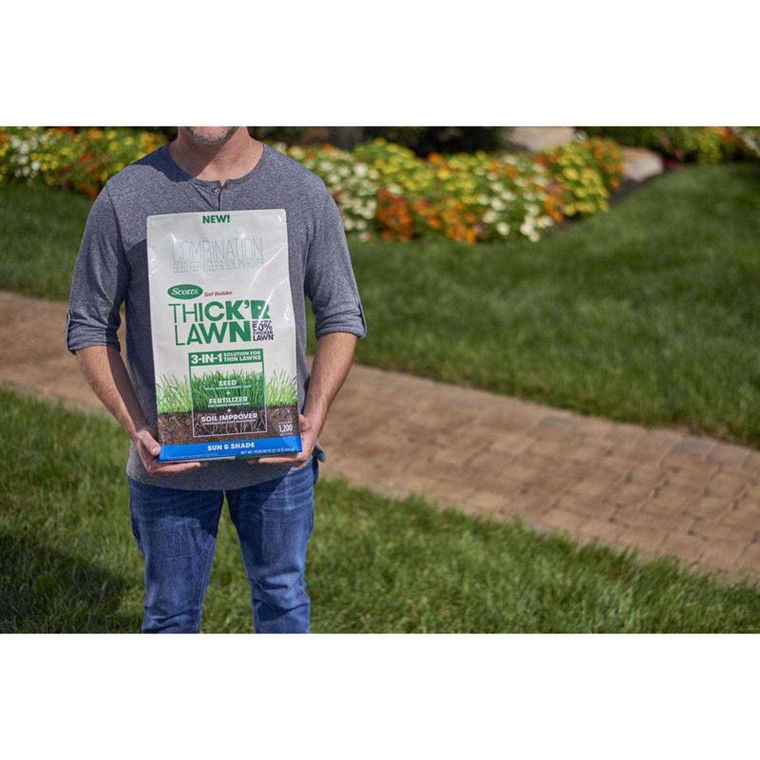  Scotts Turf Builder Thick'R Lawn All-Purpose Lawn Fertilizer For Sun/Shade Mix 1200 Sq Ft