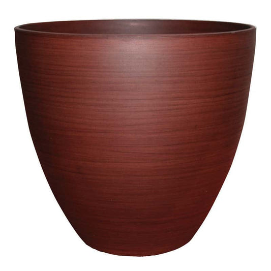 Southern Patio 13 In. W Ceramic Egg Planter Redwood