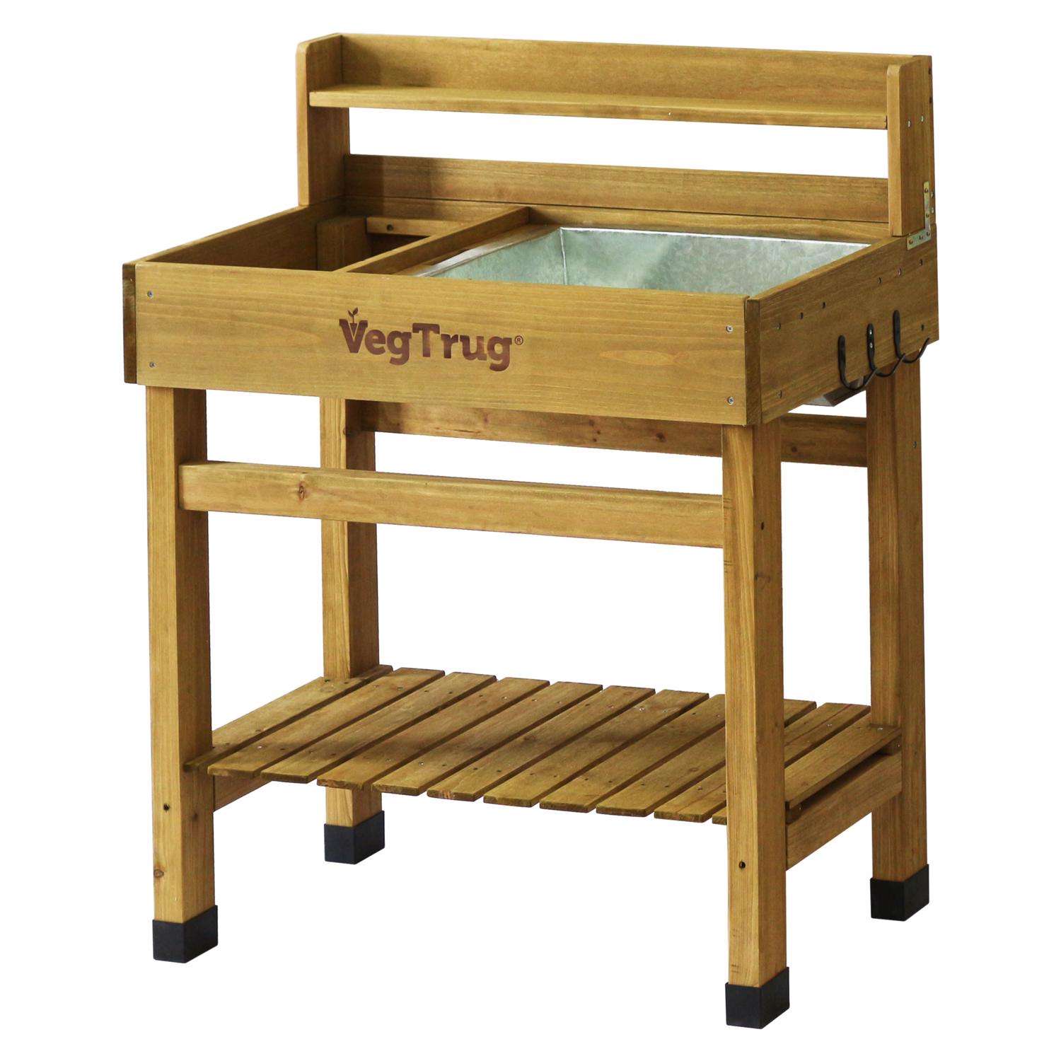  VegTrug Deluxe 39 In. H X 19.29 In. W X 31.4 In. D Cedar Potting Bench Planter Natural