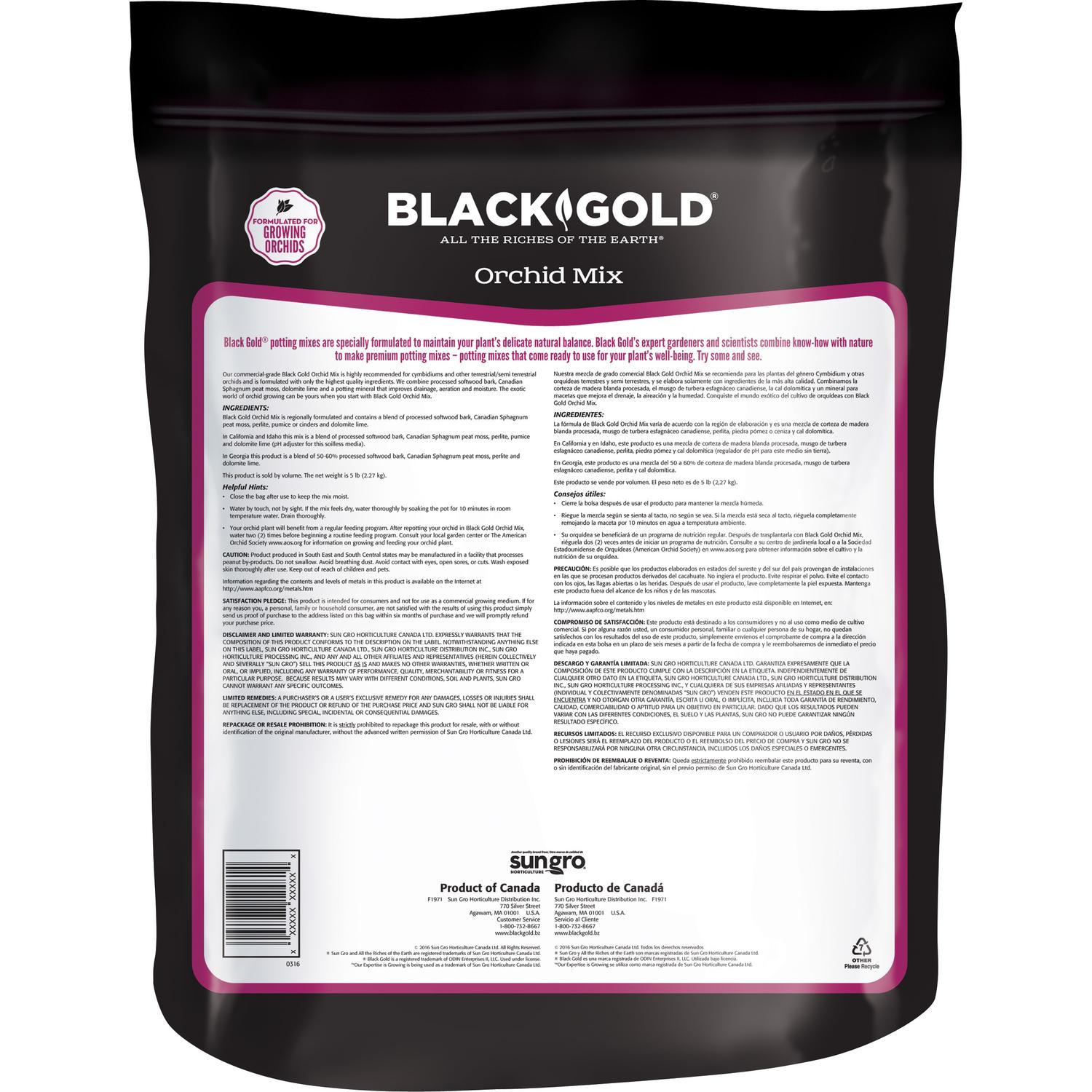  Black Gold Organic Orchid Potting Mix 8 Qt