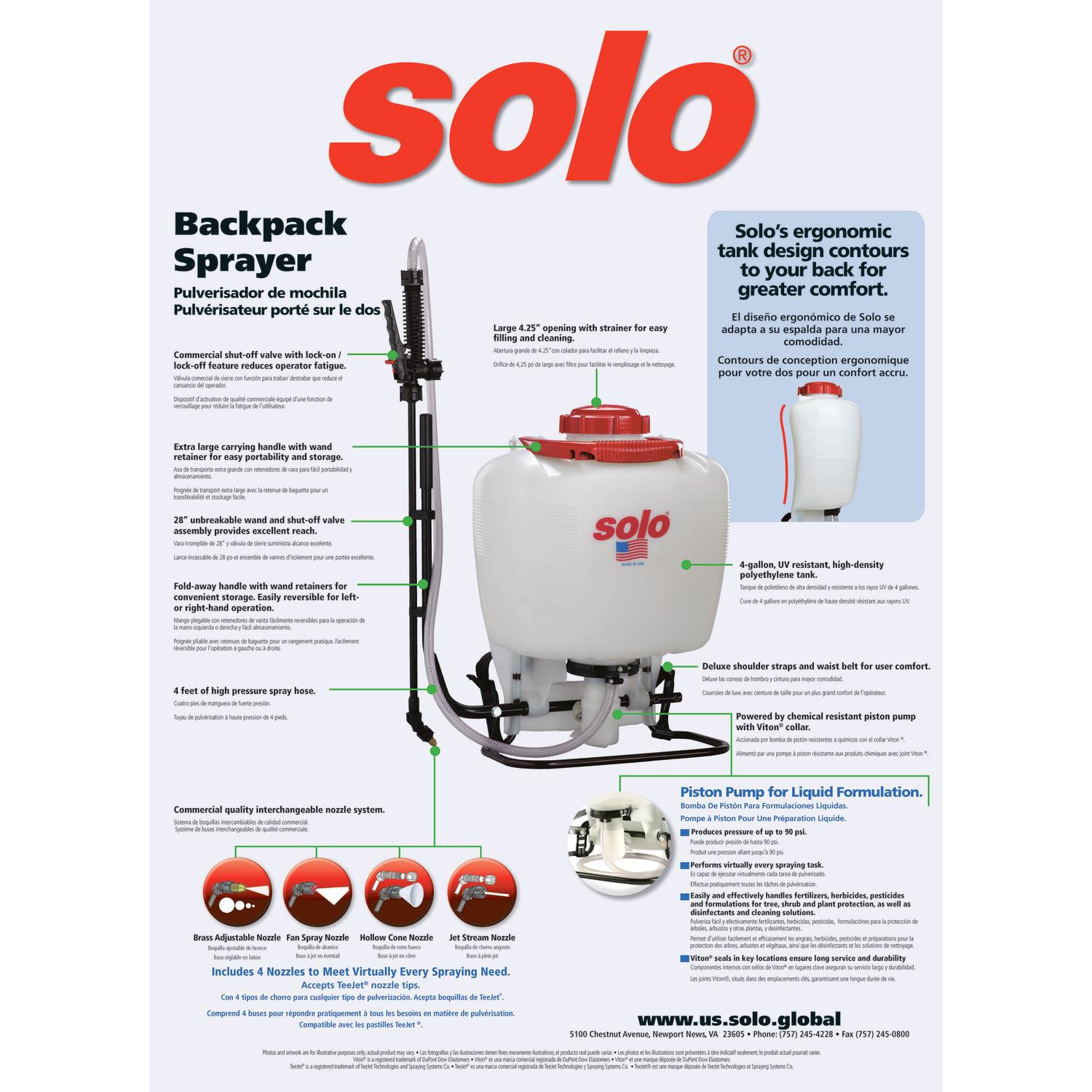  Solo 4 Gal Sprayer Backpack Sprayer