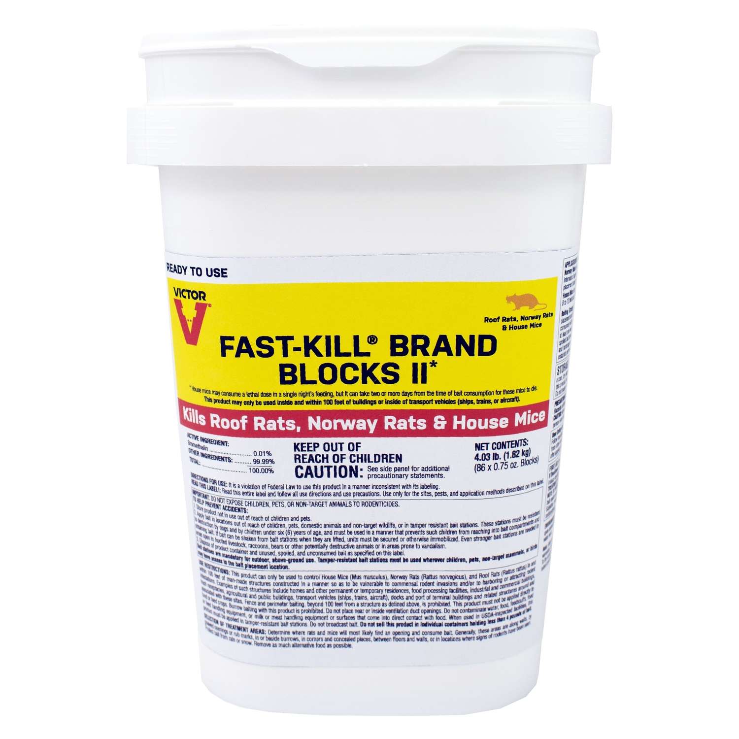  Victor Fast-Kill Brand Blocks II Toxic Rodenticide Bait Blocks For Mice And Rats 4 Lb