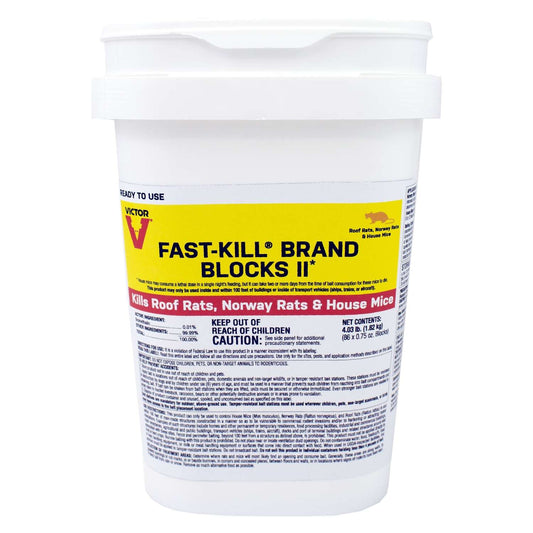  Victor Fast-Kill Brand Blocks II Toxic Rodenticide Bait Blocks For Mice And Rats 4 Lb