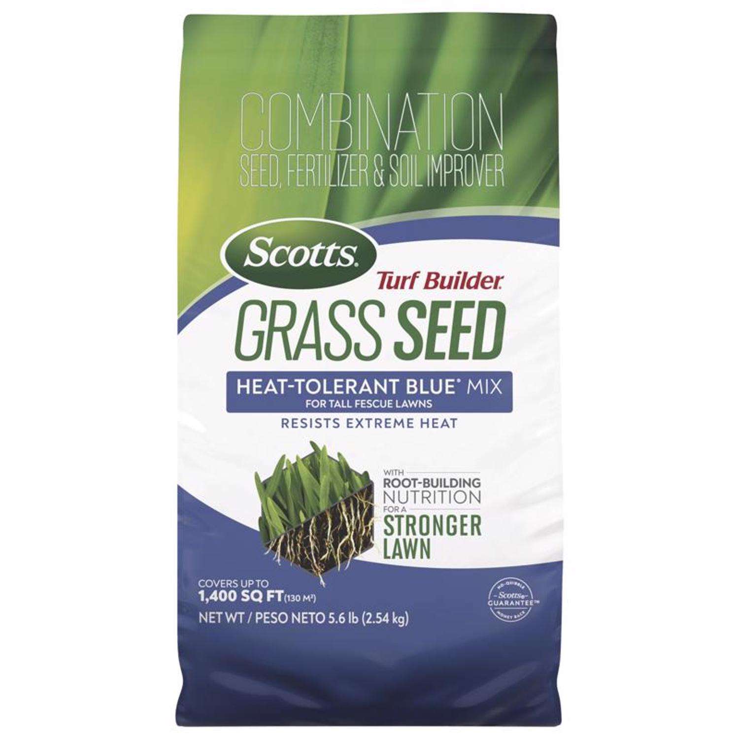  Scotts Turf Builder Heat-Tolerant Blue Sun Or Shade Fertilizer/Seed/Soil Improver 5.6 Lb