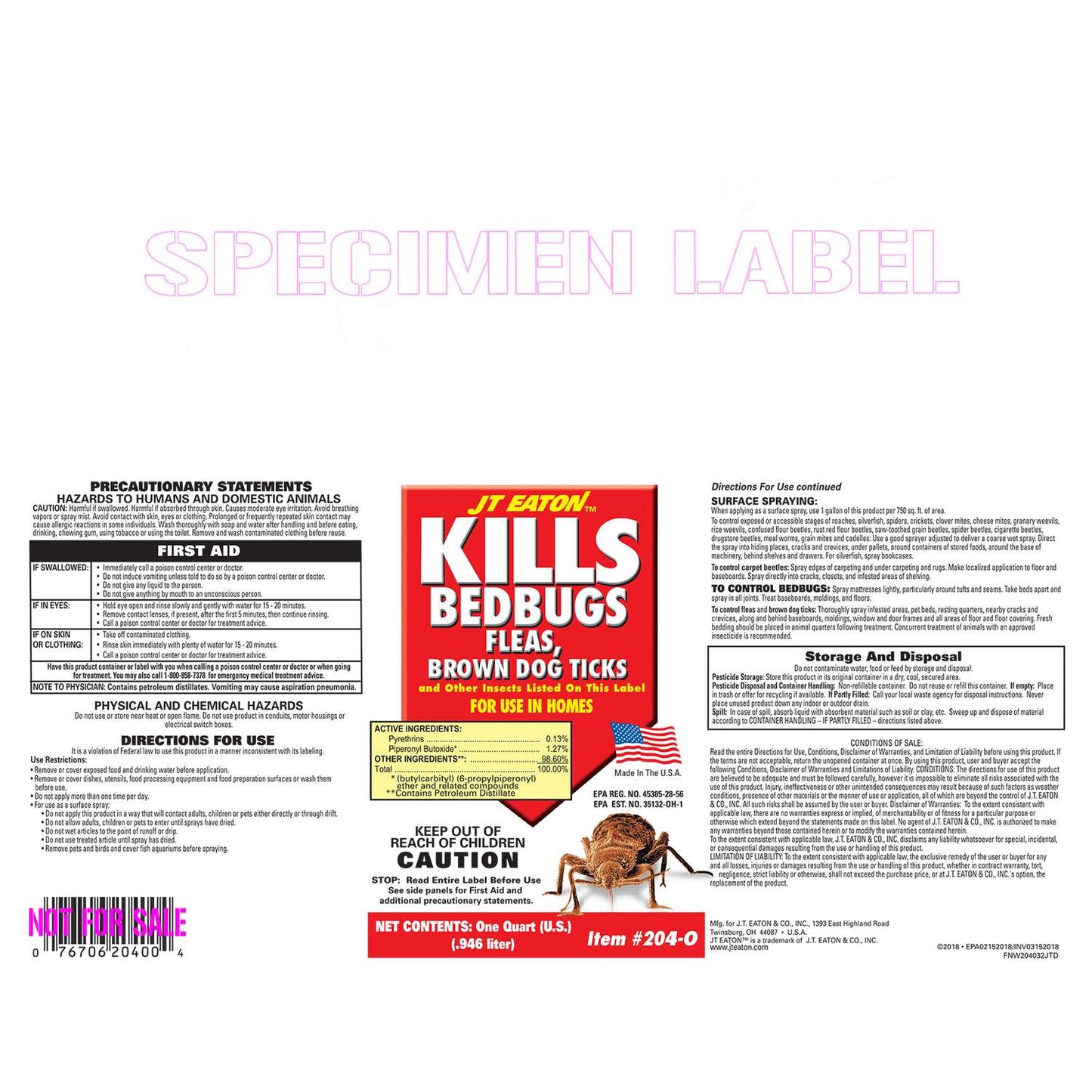  JT Eaton KILLS Insect Killer Liquid 32 Oz
