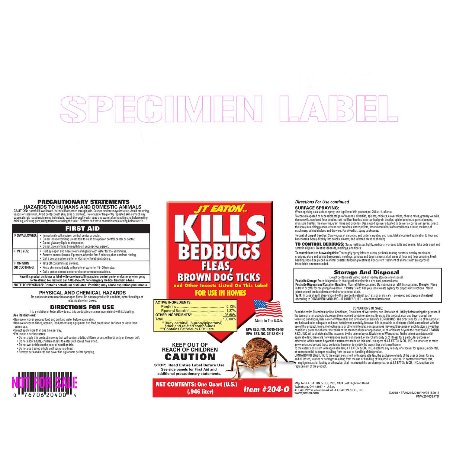  JT Eaton KILLS Insect Killer Liquid 32 Oz