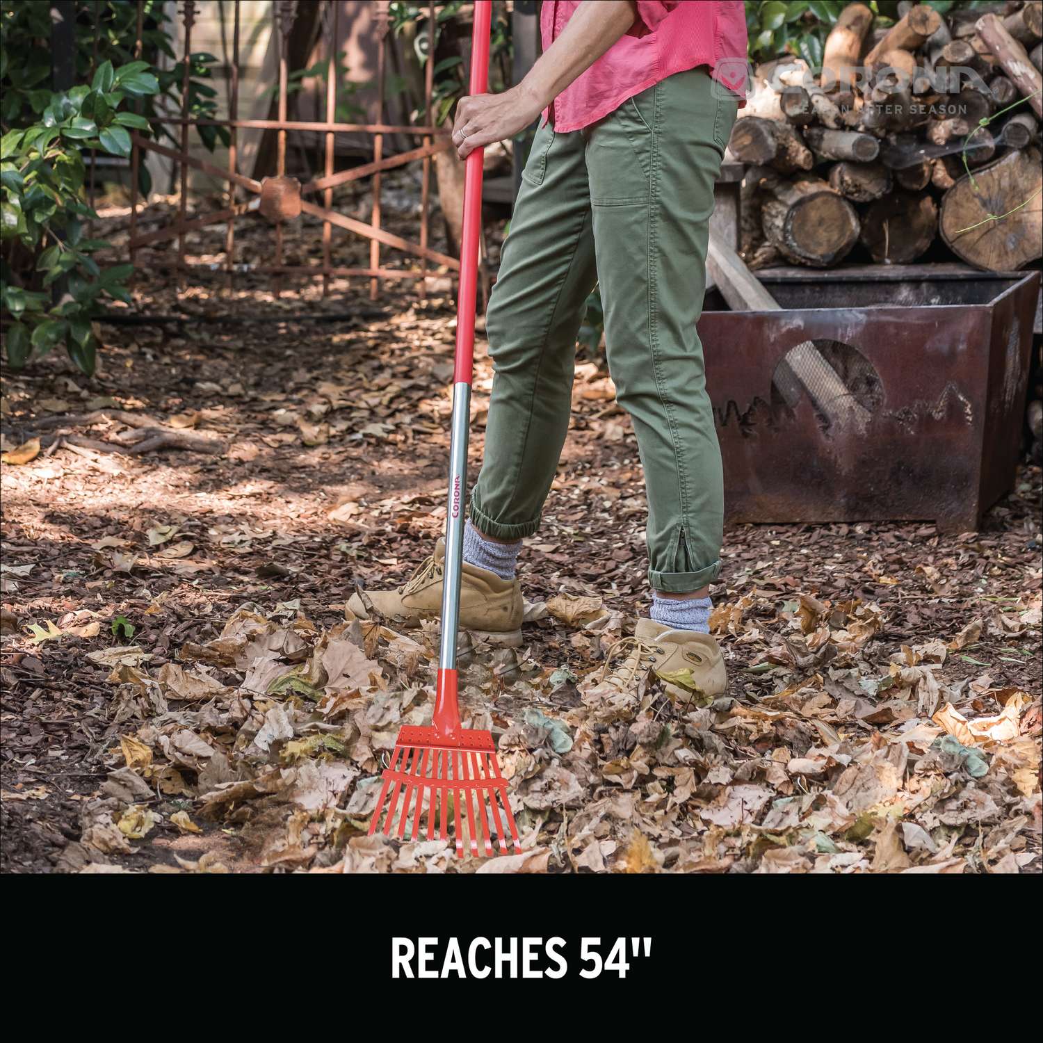  Corona 62 In. 11 Tine Steel Shrub Rake Aluminum Handle