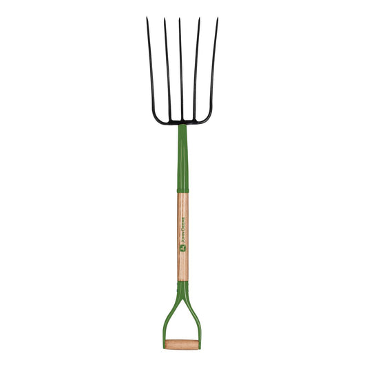  John Deere 5 Tine Steel Compost Fork 36 In. Wood Handle