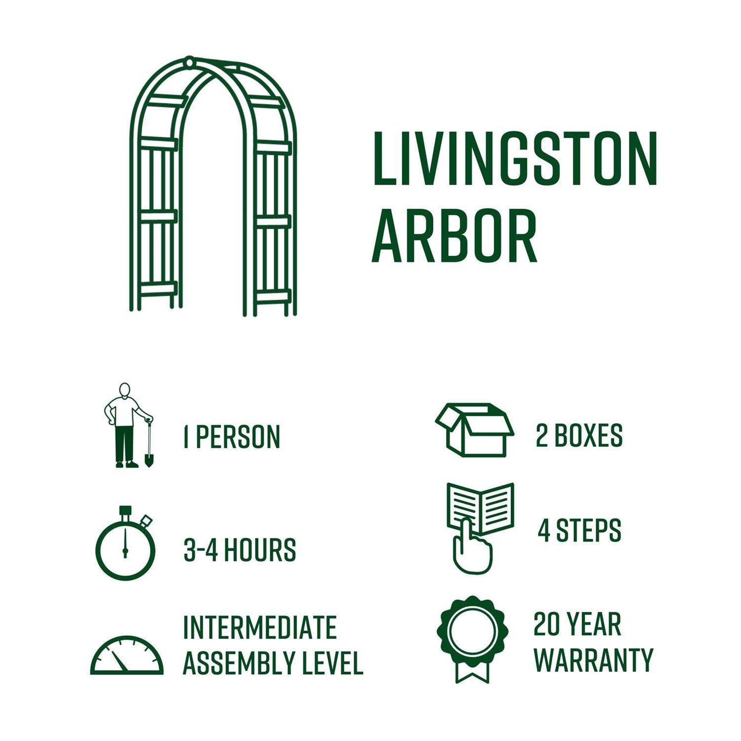  Vita Livingston 91.5 In. H White Vinyl Garden Arbor