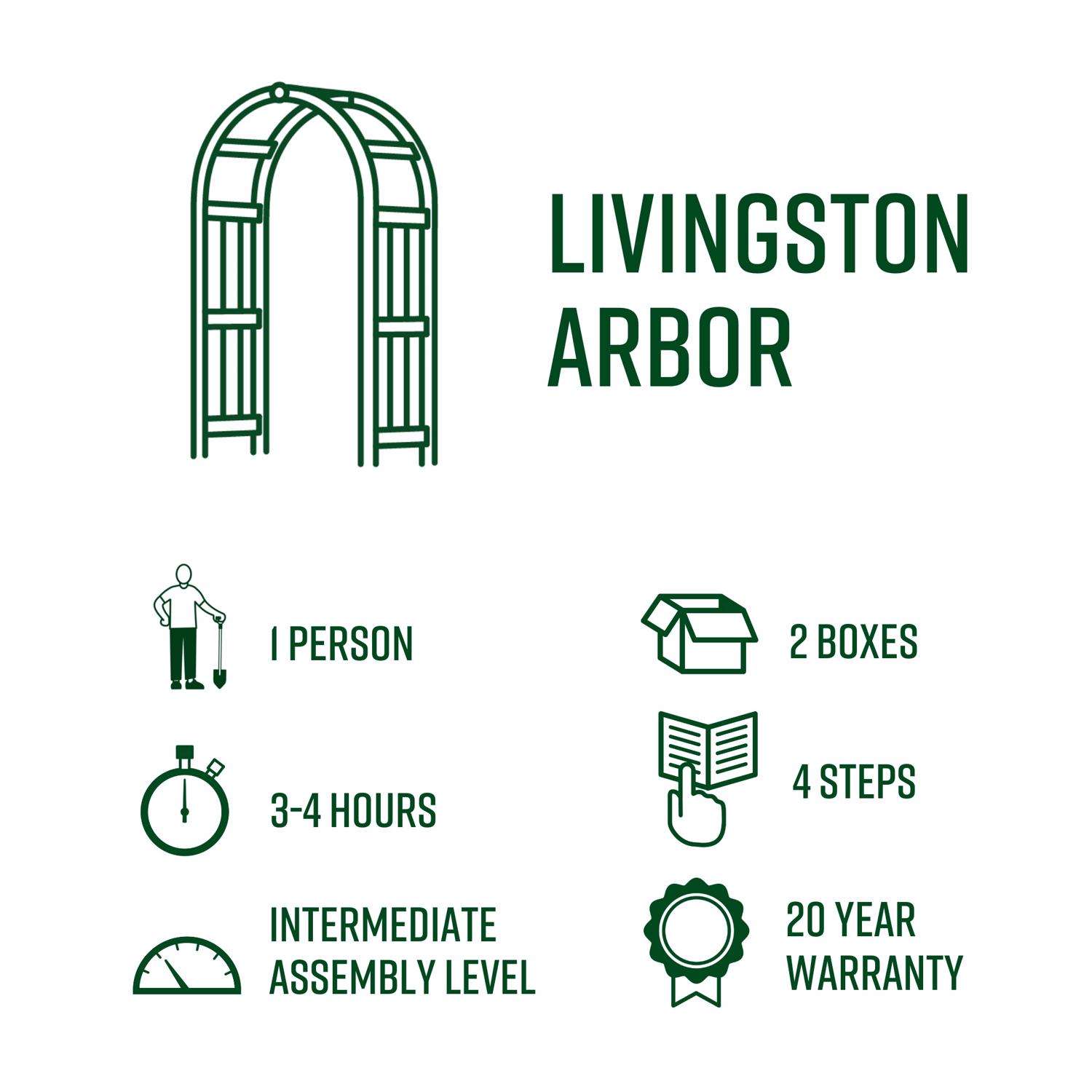  Vita Livingston 91.5 In. H White Vinyl Garden Arbor