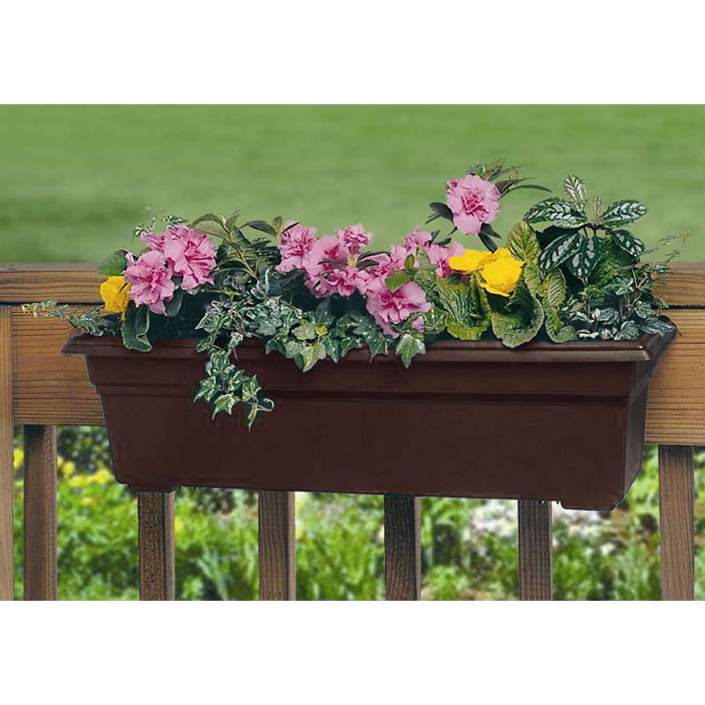  Novelty 6.4 In. H X 35.8 In. W X 8 In. D Plastic Countryside Flowerbox Flower Box Brown