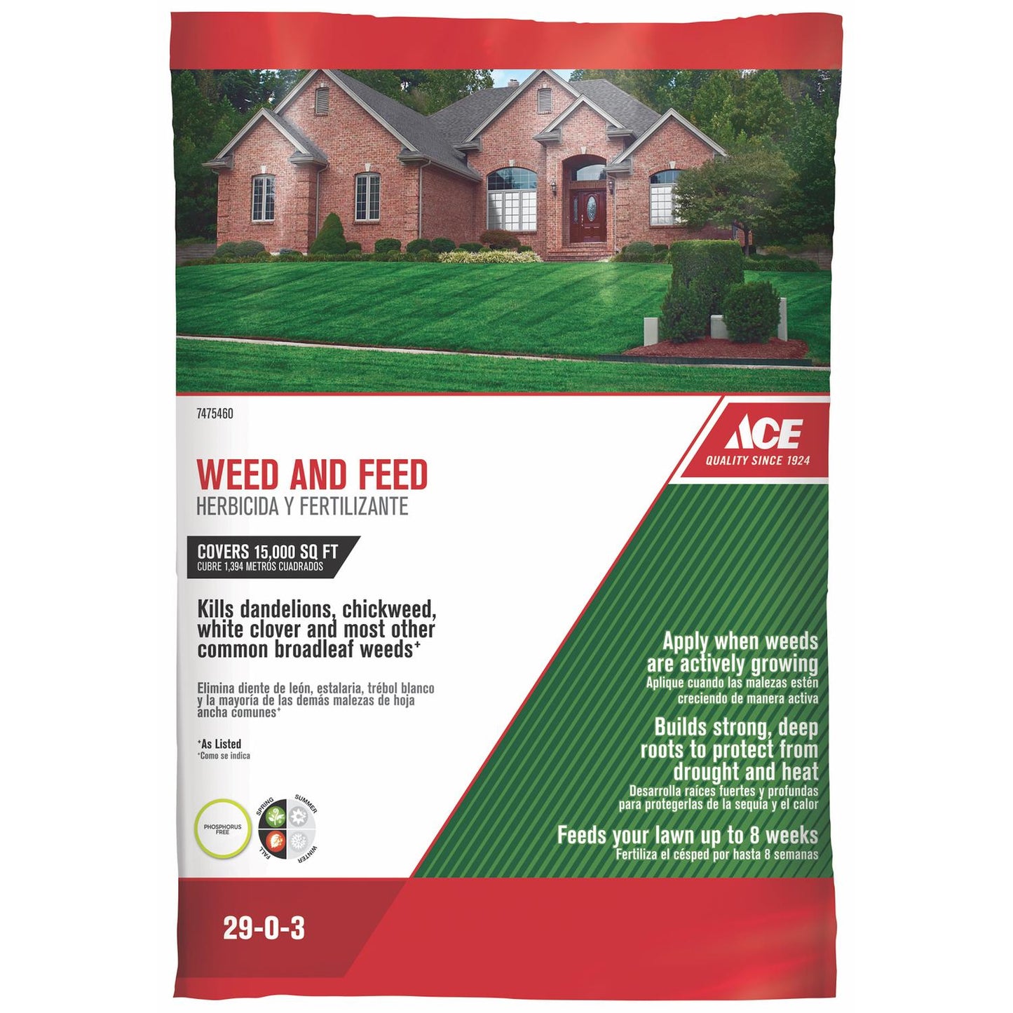  Ace Weed & Feed Lawn Fertilizer For All Grasses 15000 Sq Ft