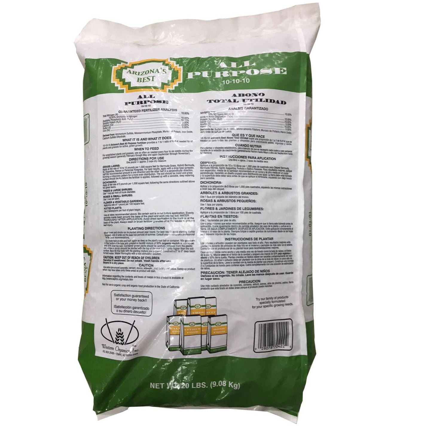  Arizona's Best Flowers/Fruits/Vegetables 10-10-10 Plant Fertilizer 20 Lb