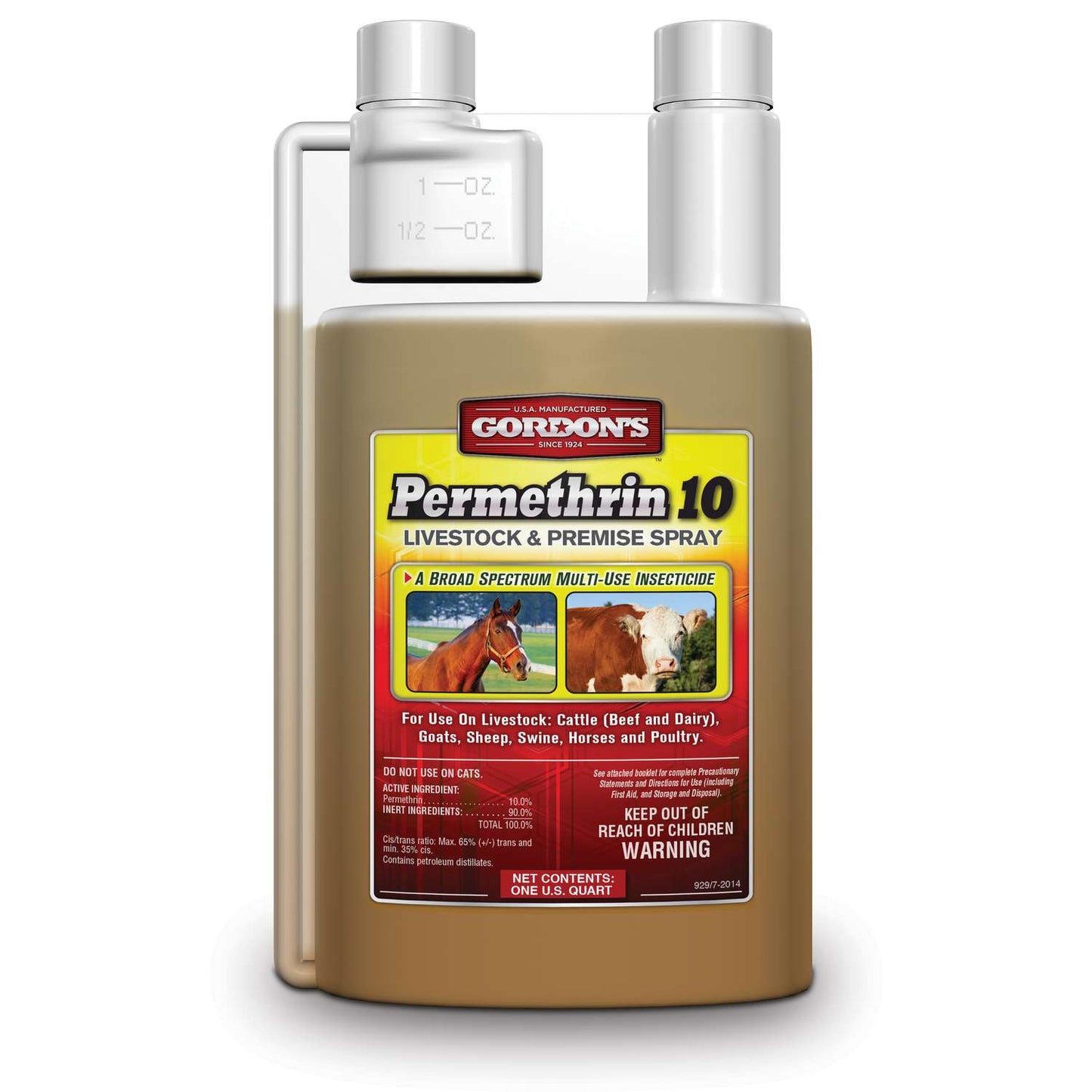  Gordon's Permethrin 10 Livestock & Premise Spray Insect Killer Liquid Concentrate 32 Oz
