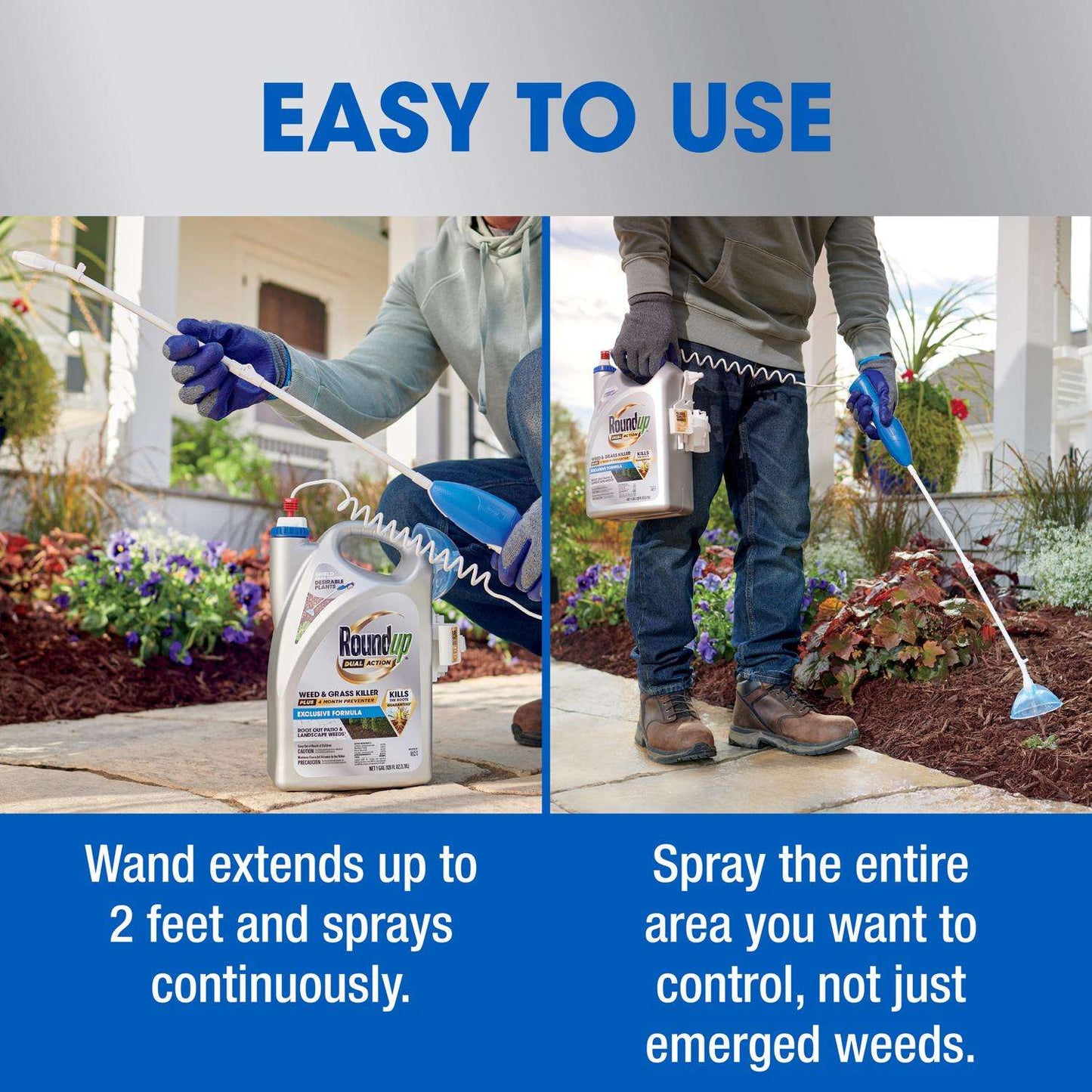  Roundup Dual Action Weed And Grass Killer RTU Liquid 1 Gal
