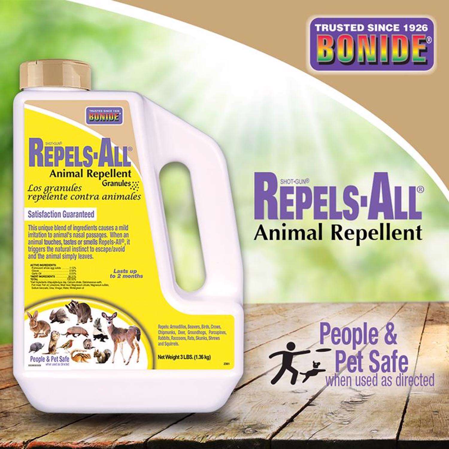  Bonide Repels-All Animal Repellent Granules For Most Animal Types 3 Lb