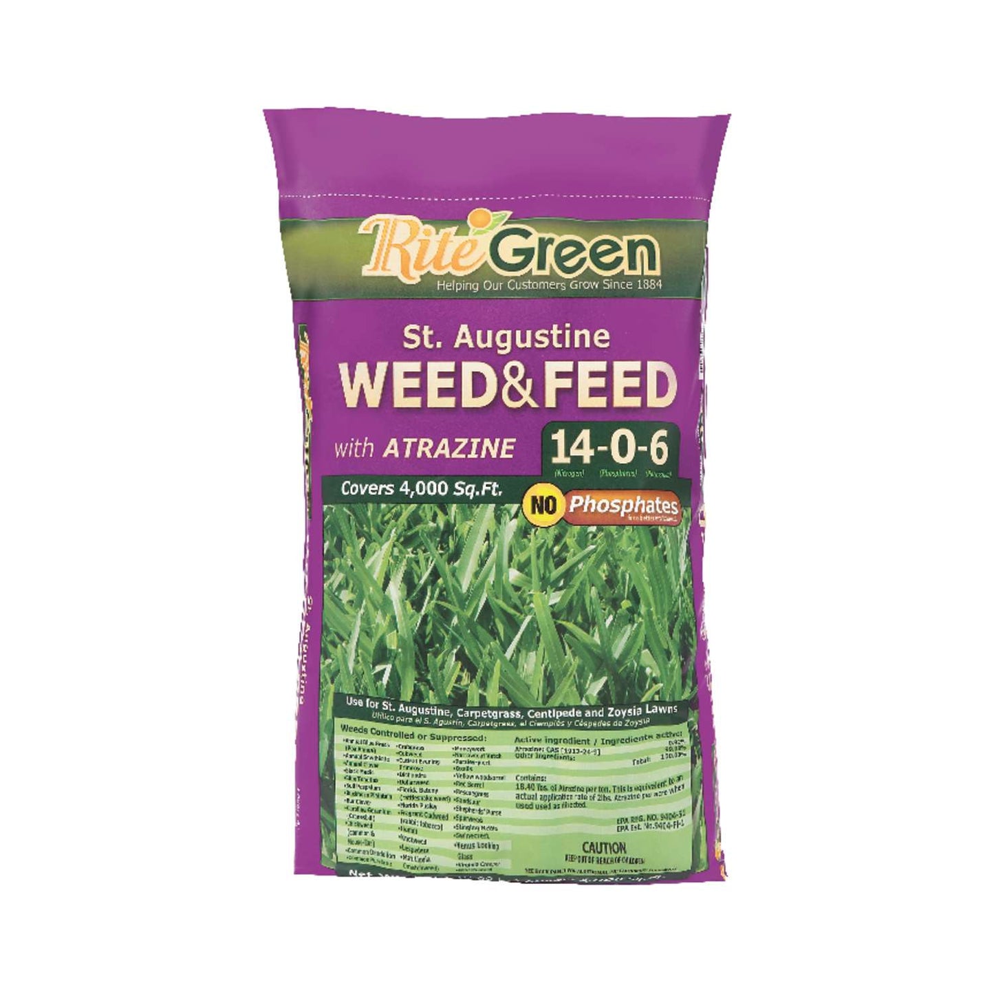  Rite Green St. Augustine Weed & Feed Lawn Fertilizer For St. Augustine Grass 4000 Sq Ft