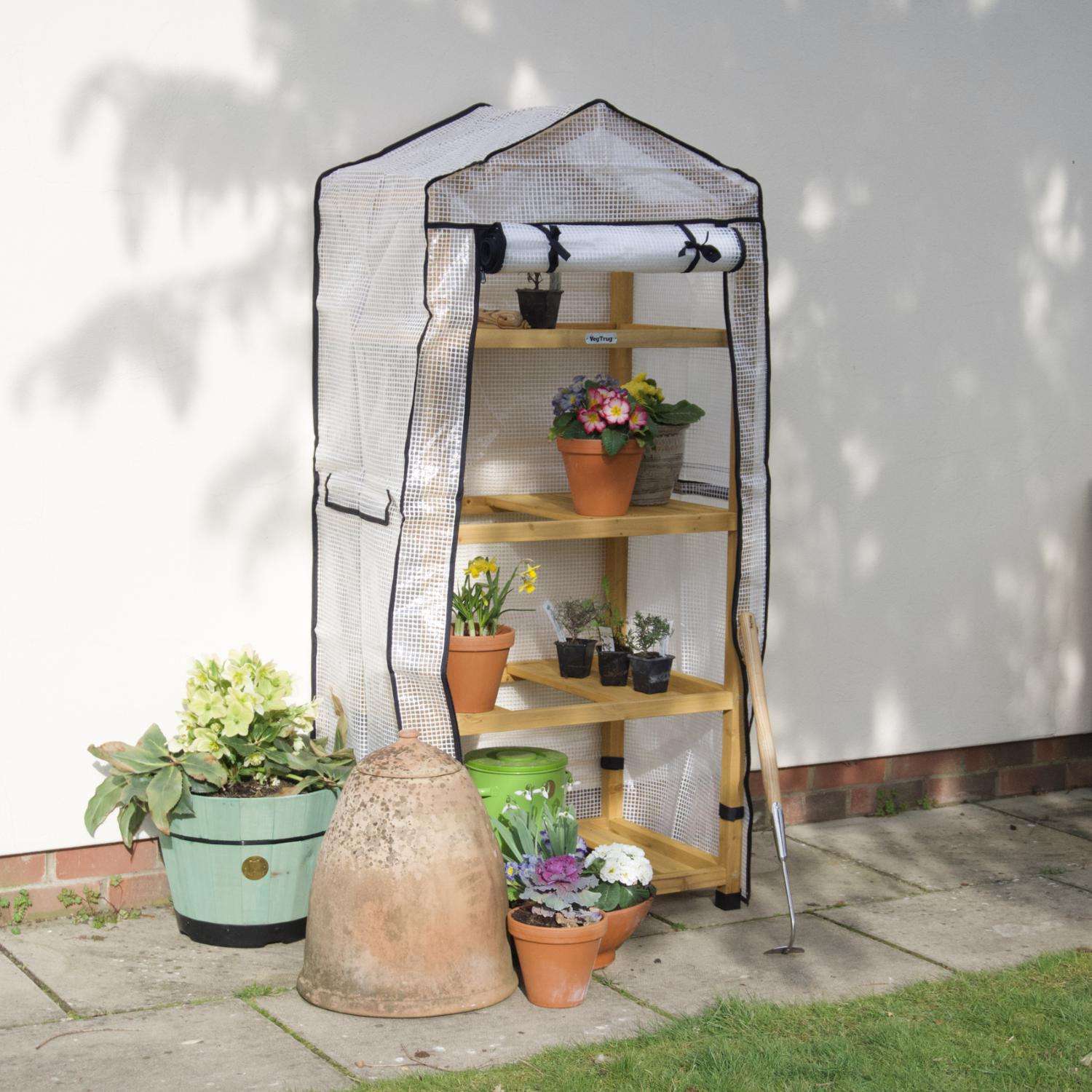  VegTrug Nursery Greenhouse Natural 62 In. H X 28 In. W 4-Tier Mini Growhouse