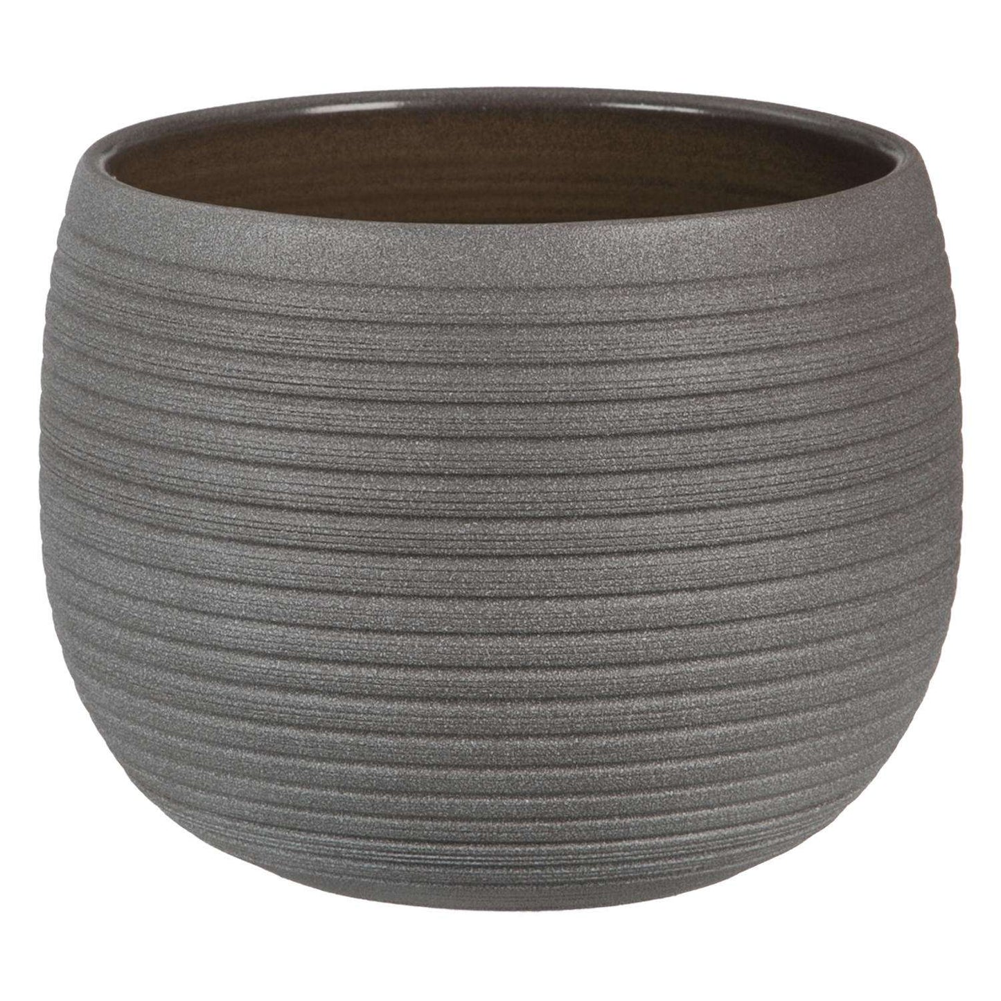  Scheurich Linara 7 In. D Ceramic Flower Pot Brown