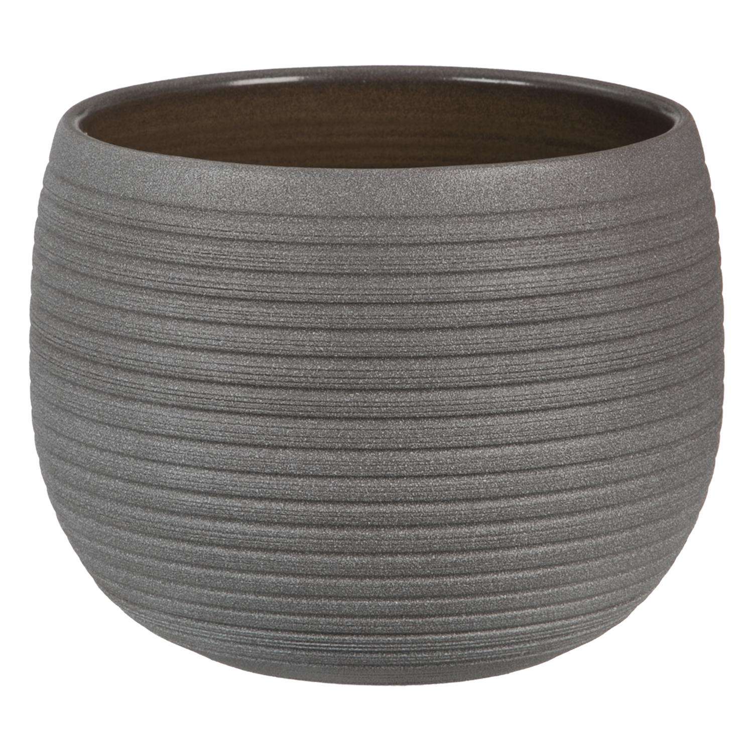  Scheurich Linara 7 In. D Ceramic Flower Pot Brown