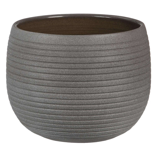 Scheurich Linara 7 In. D Ceramic Flower Pot Brown