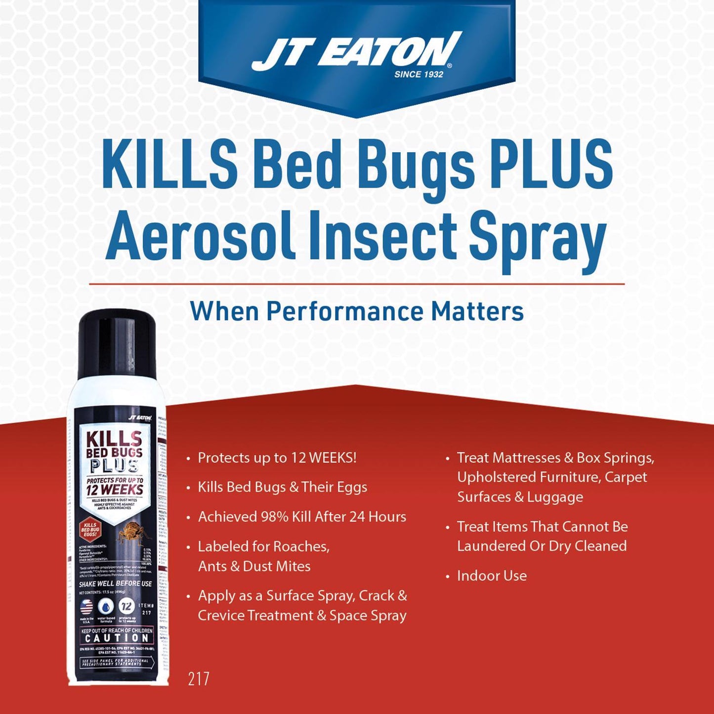 JT Eaton KILLS Plus Insect Killer Aerosol 17.5 Oz
