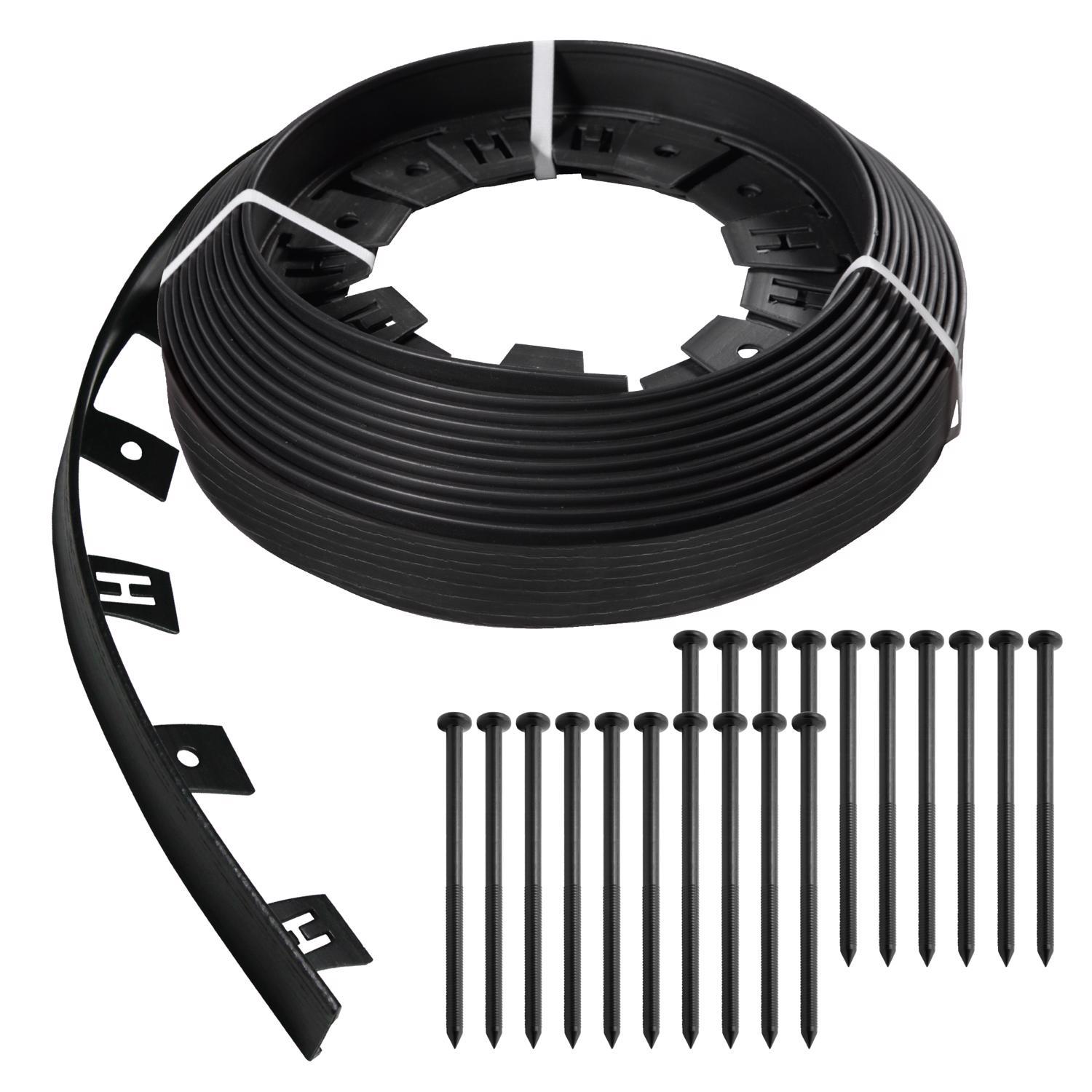  Master Mark 50 Ft. L X 1.5 In. H Plastic Black Landscape Edging Kit