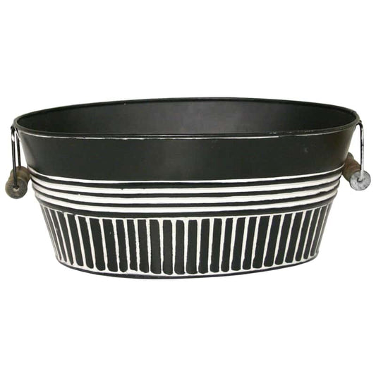  Robert Allen 6 In. H X 9 In. W Metal Planter Charcoal