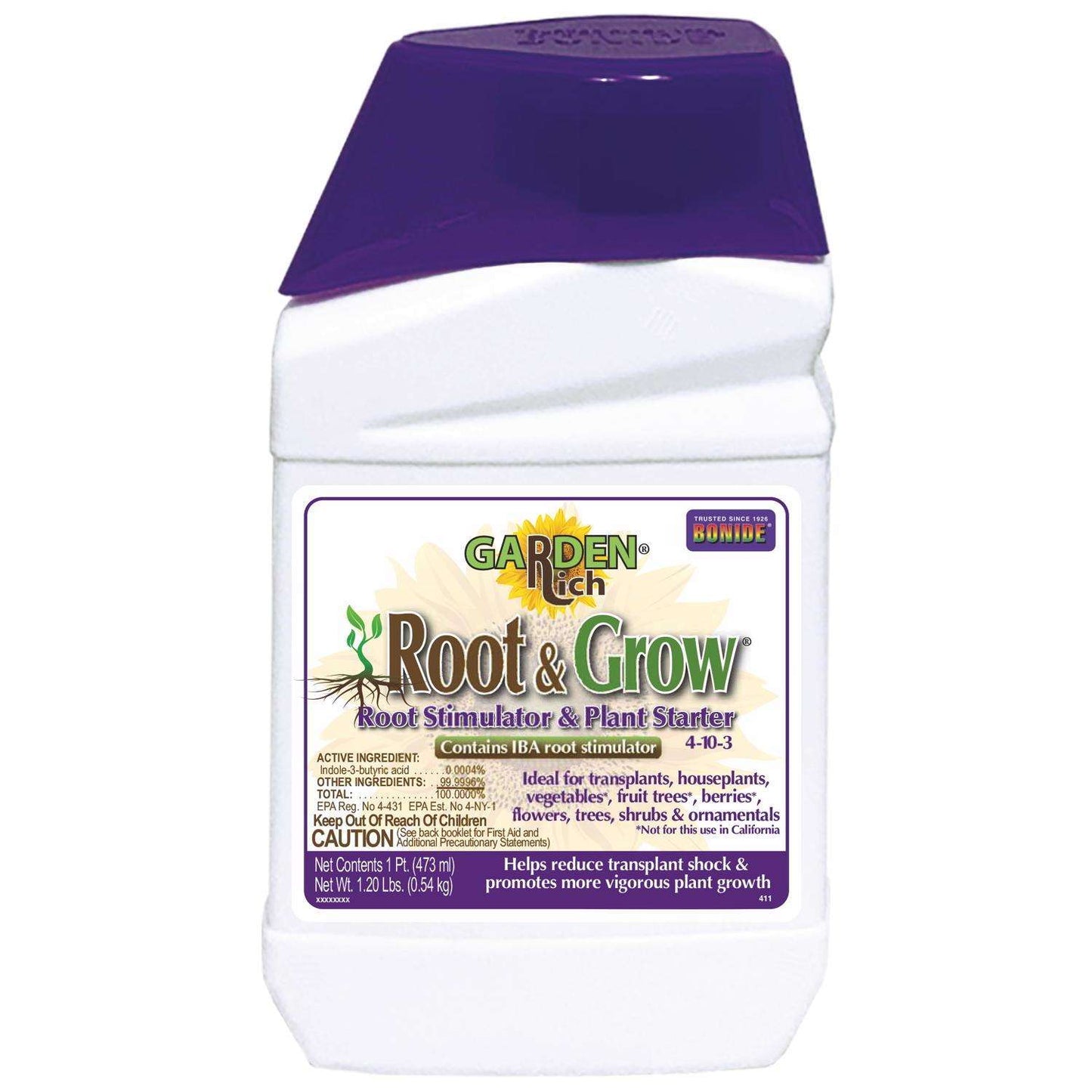  Bonide Root And Grow 4-10-3 Fertilizer 1 Pt