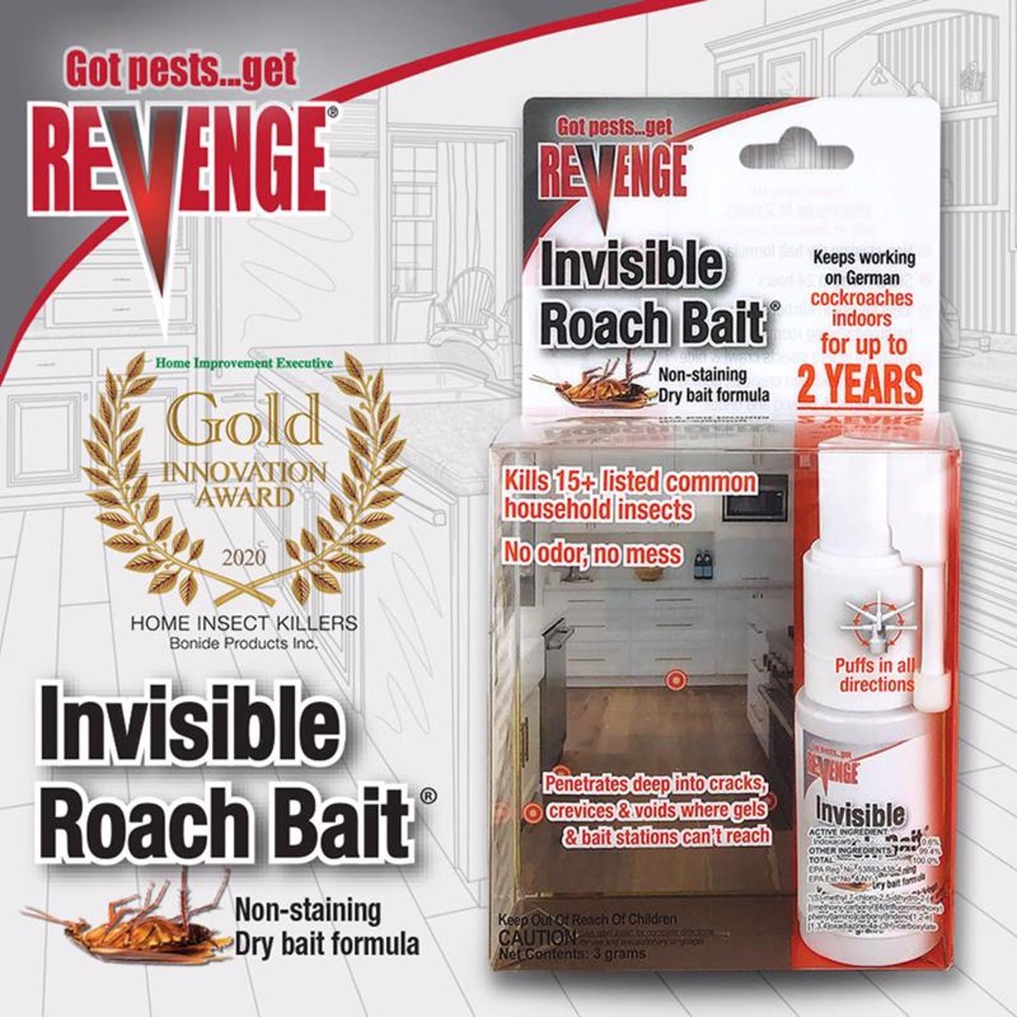  Revenge Invisible Roach Bait 3 Gm