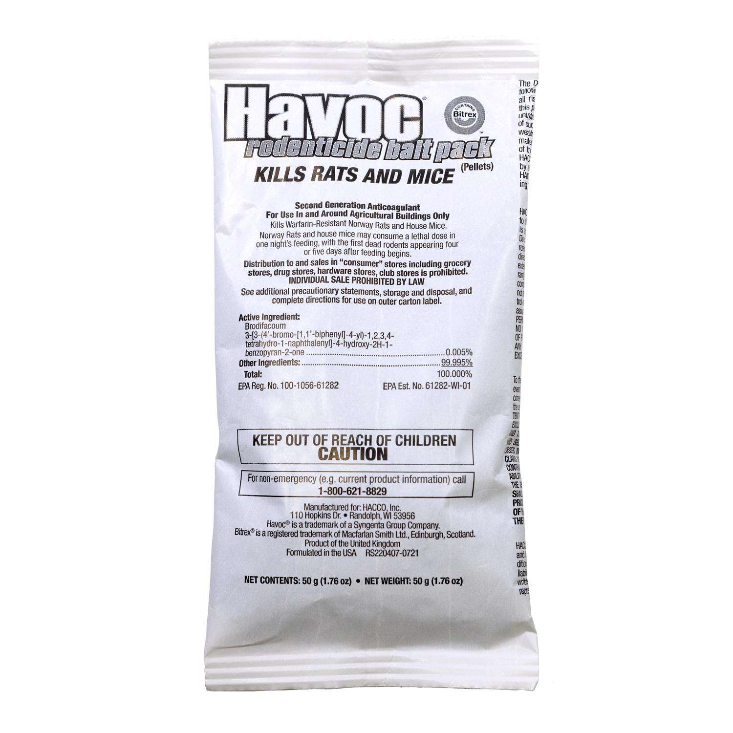  Havoc Bait Pellet Throw Pack For Mice And Rats 8.2 Lb 40 Pk
